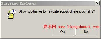 ieTesterʾAllow sub-frames to navigate across different domains