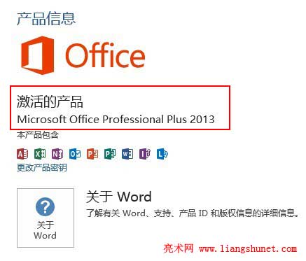 Office2013激活的产品