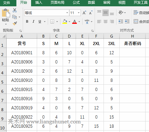 Excel If + Or + CountIf + OffSet + Row函数组合实现断码检查
