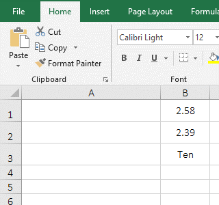 Return errors because there are texts that cannot be converted to numeric values and are ignored in excel