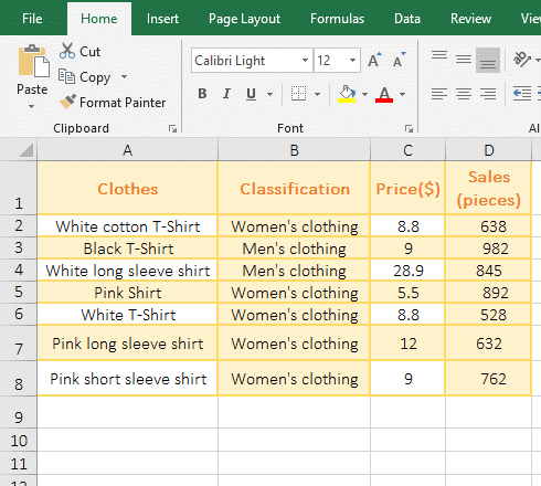 Adjust the row height of multiple rows at a time in excel