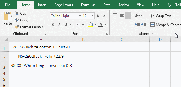 How to split text in excel into multiple cells