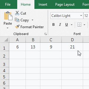Return the column number of the reference to a range of cells with Columns function in Excel