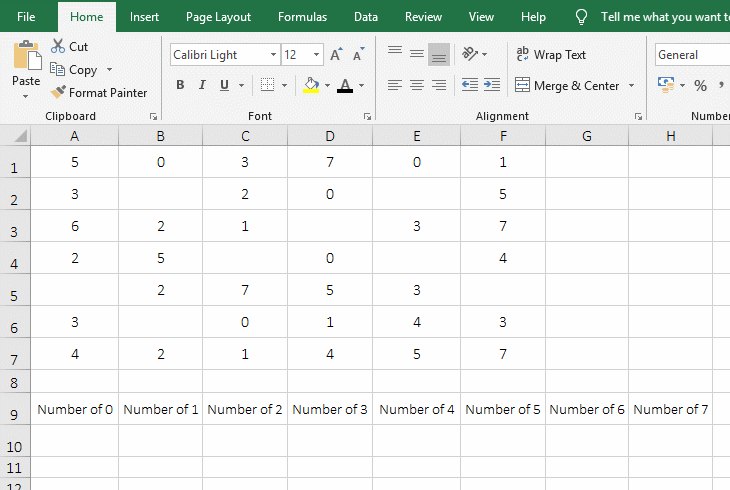 Transpose + Frequency + Row combination to achieve horizontal statistical in excel