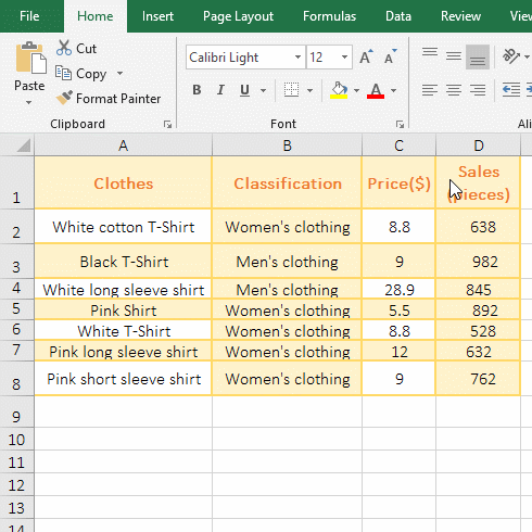 Set the row height with shortcut keys in excel.