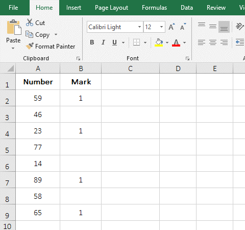 The numbers marked in the column is subtracted in Excel