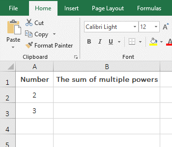 How to calculate the sum of multiple powers(Power is an array)