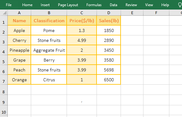Divide all the numbers in the table by one number in Excel