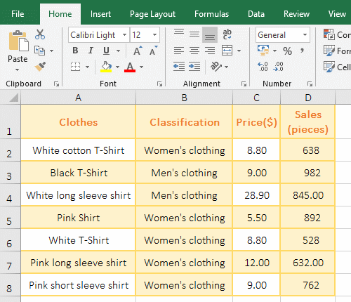 How to move a row up in excel