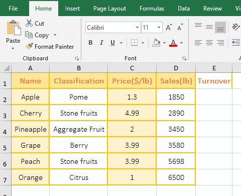 How to multiply in Excel with *