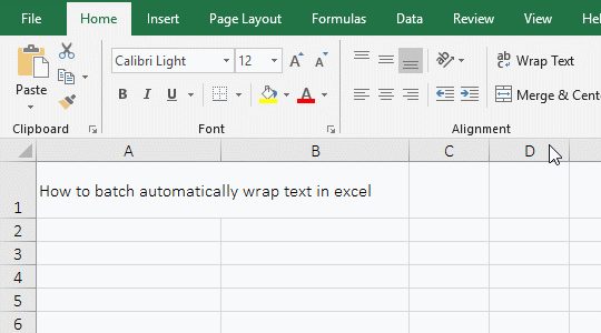 How to batch automatically wrap text in excel