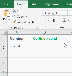 Ceiling function round formula