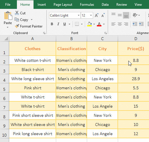 Adjust the column width of multiple columns at once in excel.
