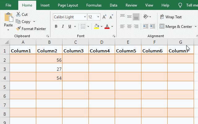 How to delete blank columns in excel