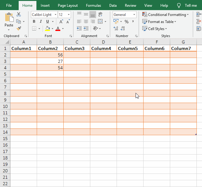 How to make table in excel