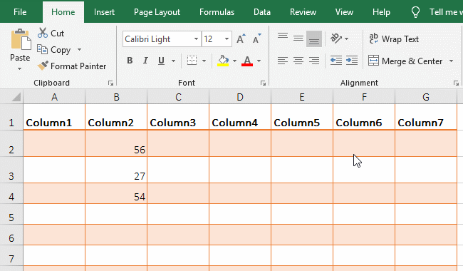 Adjustment by dragging down in excel