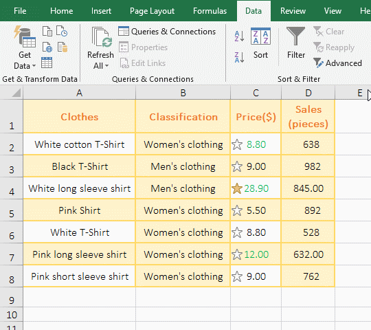 Filter by cell icon in excel