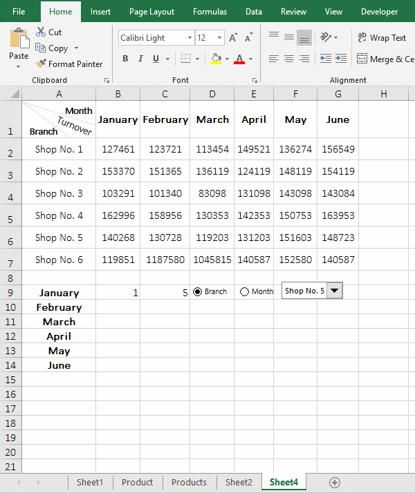 Generate two-control dynamic chart in Excel