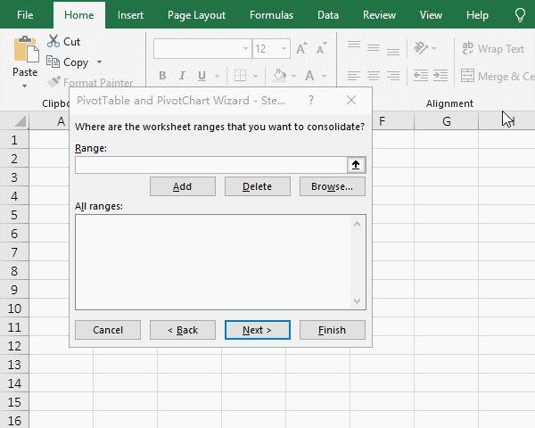 Consolidation reference is not valid in excel