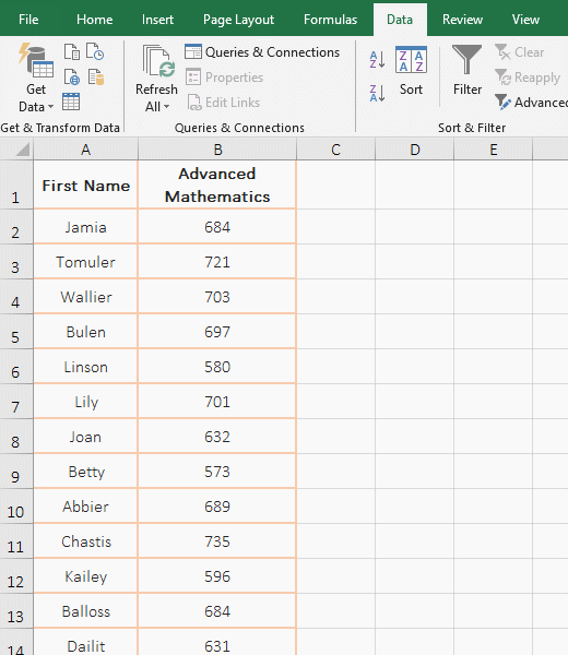 Filter all items above or below the average