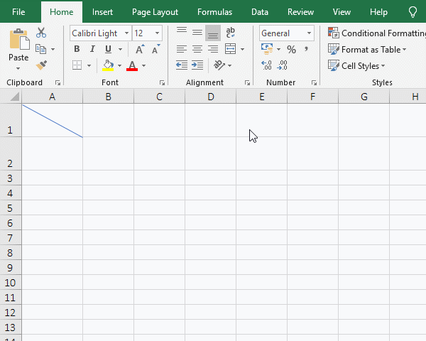 Set the shape effect for lines in excel
