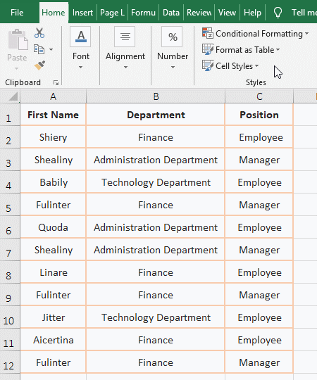 How to find duplicates in exce with marking color