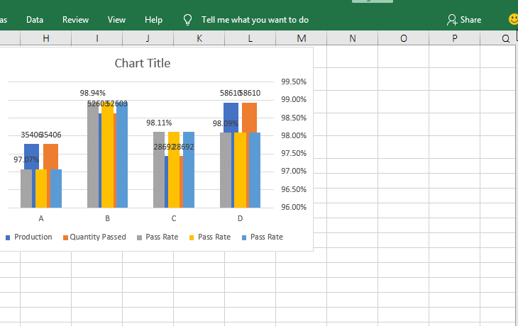 Disassemble the overlapping column bars in Excel