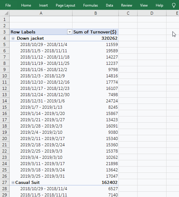 Sort the results of subtotal in PivotTable in Excel