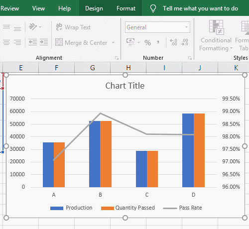Modify the color of the line chart in Excel