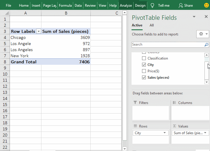 Calculate percentage in excel pivot table