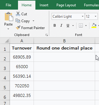 Round one decimal place with round funciton