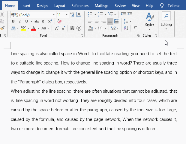 How to delete big spaces in word