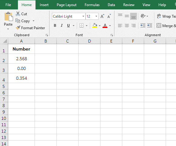 0.00 displays 0, when rounds two decimal places in Excel