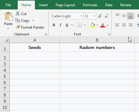 Generate unique random integers in a specified range in Excel