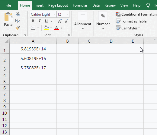  Long numbers in excel are cancelled scientific notation with the Text to Columns