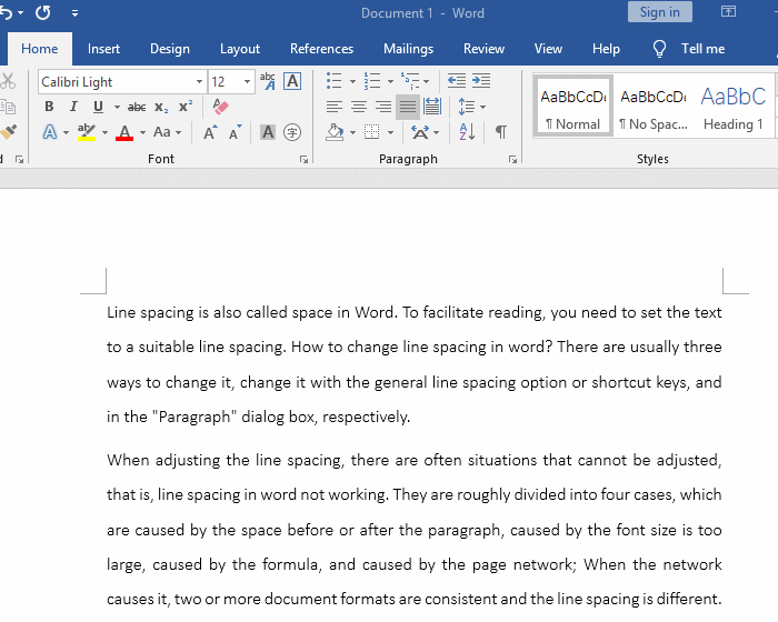 The format of the two Word documents is the same, and the line spacing is not the same