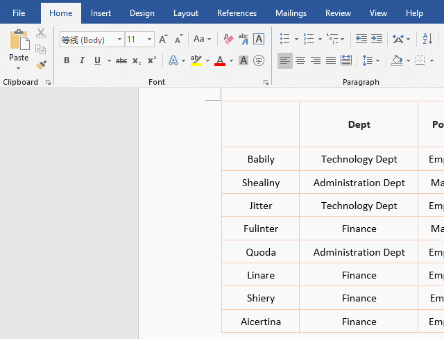 How to draw a double diagonal lines header in Word