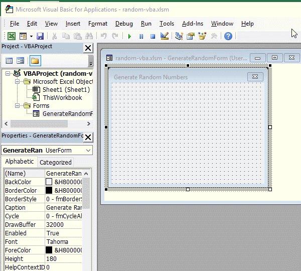 Add labels and textboxes controls in Excel VBA form