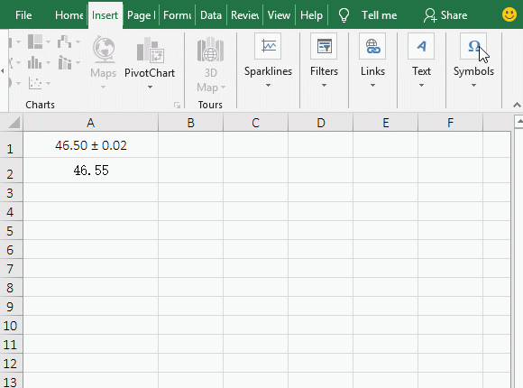 Positive and negative sign(��) before the number in Excel