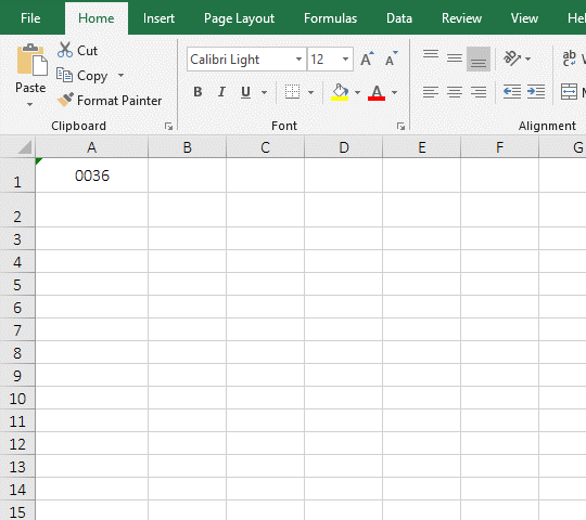 How to stop 0 disappearing in excel