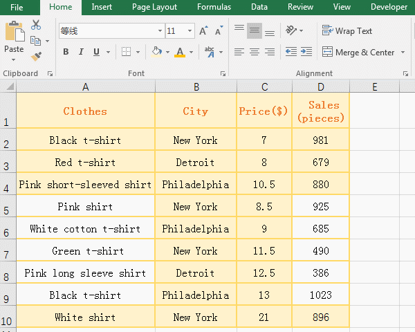 How to sort multiple columns in excel