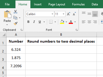 The use instances of Excel Round function, Round a number to two decimal places