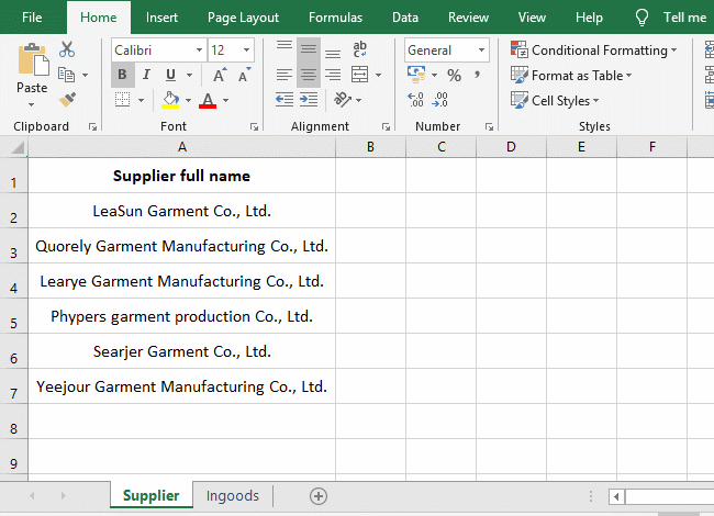 Lookup function find the full name according to the abbreviation