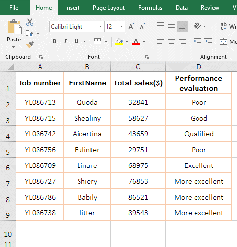 Excel Countif multiple criteria example
