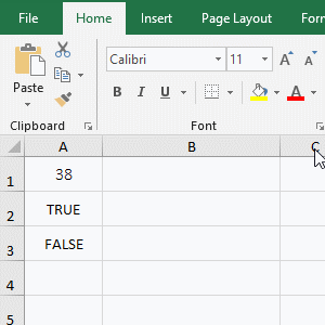 Value contains logical values ??True and False in excel count formula