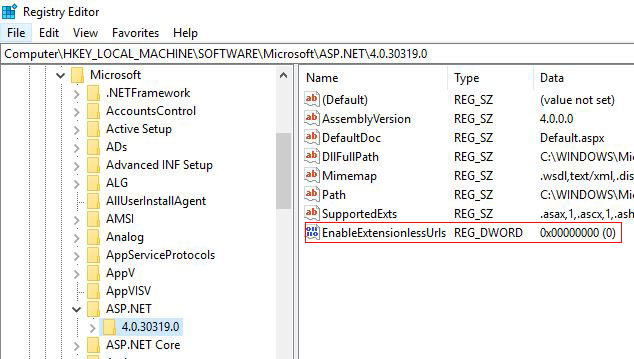 EnableExtensionlessUrls