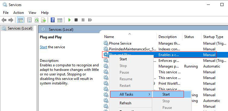 device manager blank in Windows 10