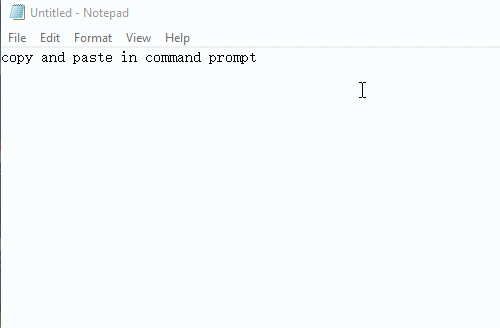 How to paste in command prompt