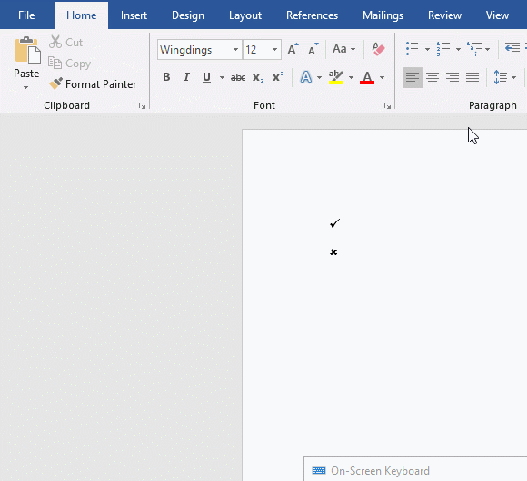 How to add a checkbox in Word