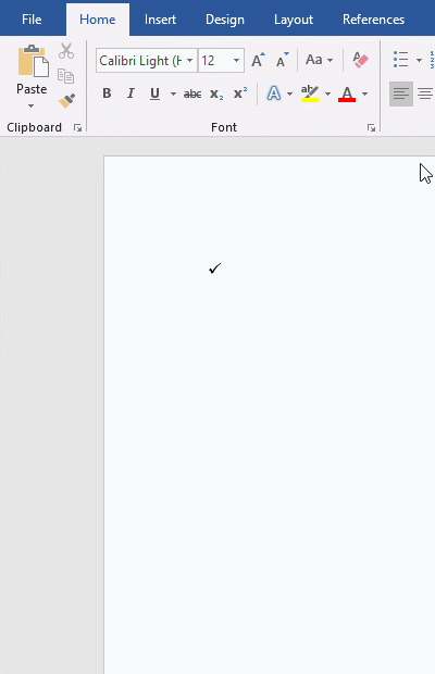 How to add Microsoft Word cross symbol